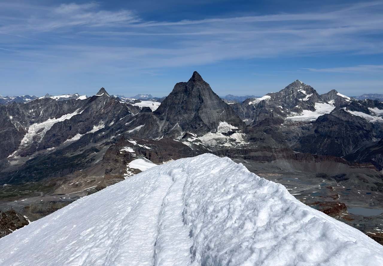 A different perspective of the Cervin, from the summit of Breithorn Occidentale during our half traverse.