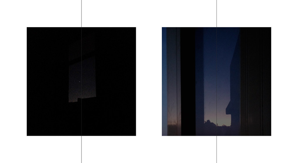 Distant point of light in near-black sky, off-centre framing, perception series