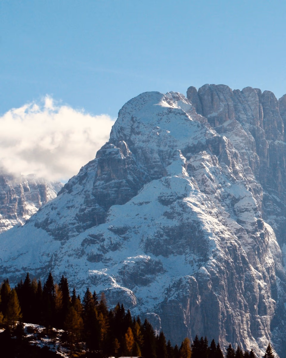 The mountains behind Grand Hotel Misurina, Lake Misurina, Dolomites, 2024