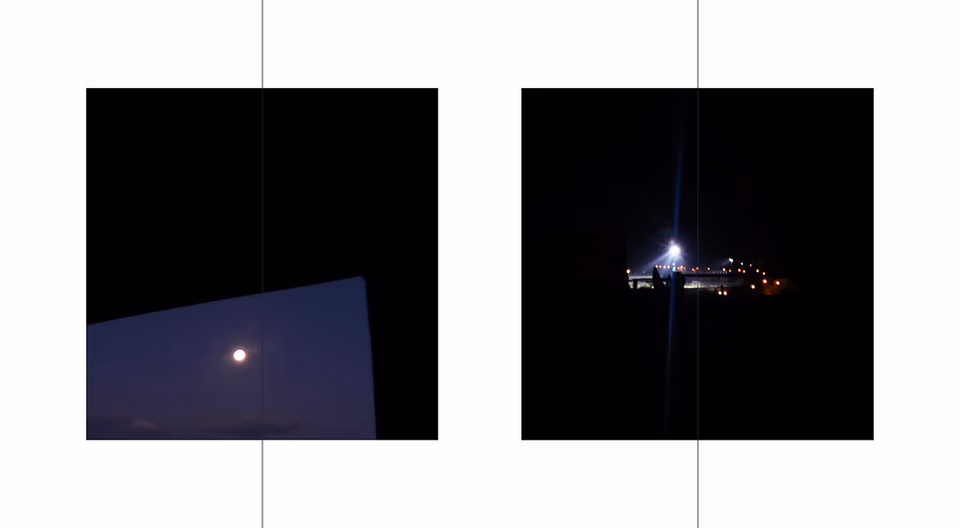 Distant point of light in near-black sky, off-centre framing, perception series